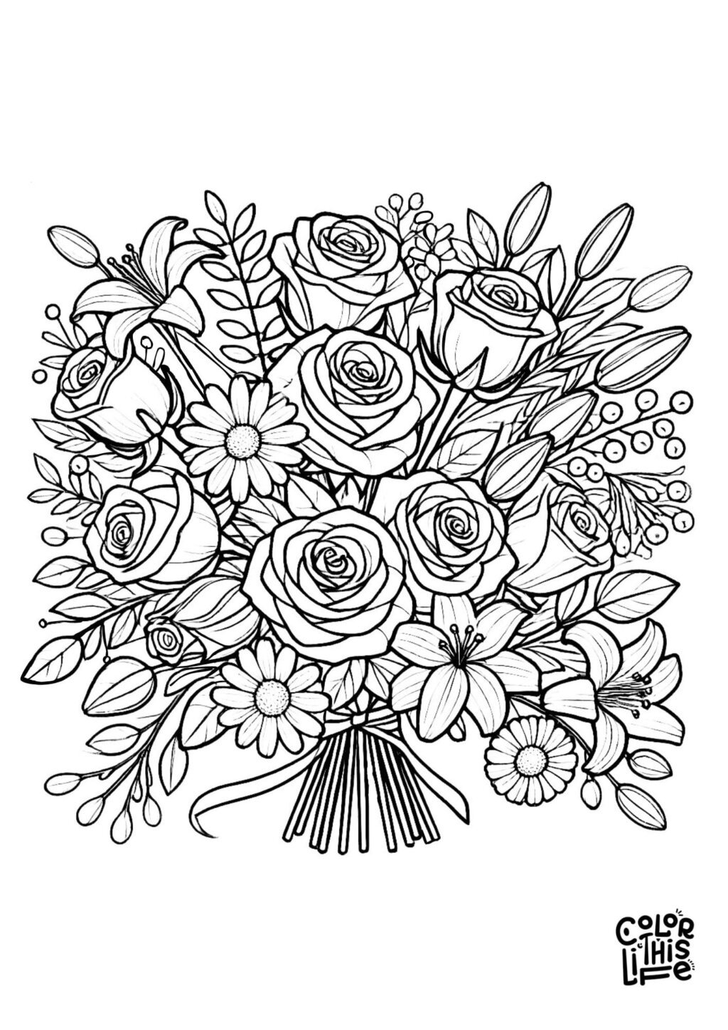 Free Printable Flowers Coloring Pages - Color This Life