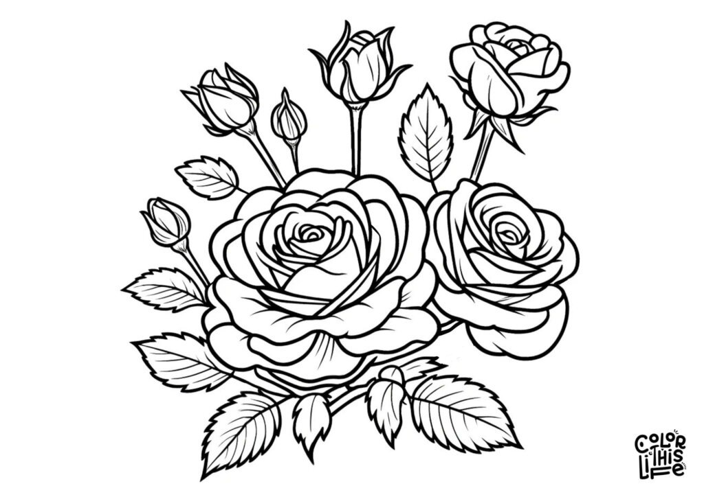 Free Printable Flowers Coloring Pages - Color This Life