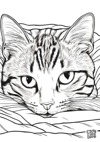 Realistic Cat Coloring Pages – Free to Download and Print