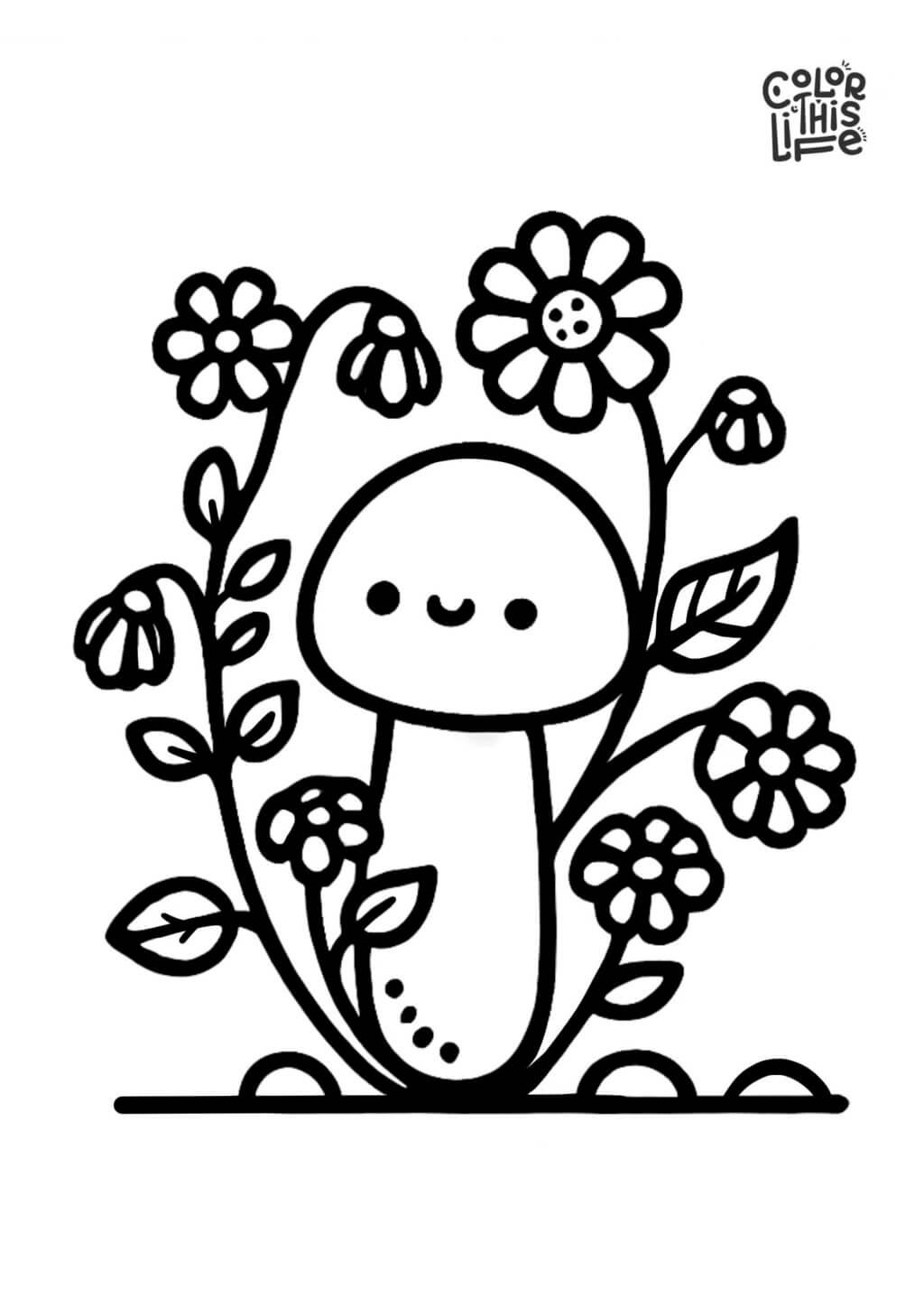 Simple Flower Coloring Pages (Free Printable)