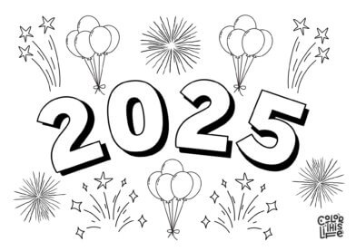 2025 Coloring Pages (Free Printable) - Color This Life