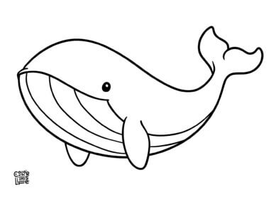 Simple blue whale coloring page for kids